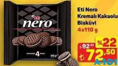 ETİ NERO KREMALI KAKAOLU BİSKÜVİ 4X110 G fiyat ve kampanya bilgisi